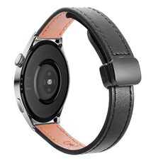 Cinturino in microfibra in pelle con fibbia magnetica sottile da 22 mm per Huawei Watch 3 (arancione + albicocca crema)