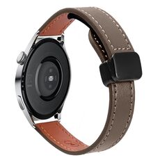Cinturino in microfibra in pelle con fibbia magnetica sottile da 22 mm per Huawei Watch 3 (caramello macchiato)