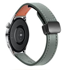 Cinturino in microfibra in pelle con fibbia magnetica sottile da 22 mm per Huawei Watch 3 (nero)