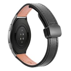 Cinturino in microfibra in pelle con fibbia magnetica sottile da 22 mm per Huawei Watch GT 2e (arancione + albicocca crema)