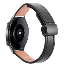 Cinturino in microfibra in pelle con fibbia magnetica sottile da 22 mm per Huawei Watch GT2 46 mm (arancione + albicocca crema)