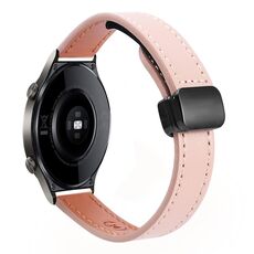 Cinturino in microfibra in pelle con fibbia magnetica sottile da 22 mm per Huawei Watch GT2 46 mm (nero-albicocca)