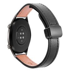 Cinturino in microfibra in pelle con fibbia magnetica sottile da 22 mm per Huawei Watch GT (arancione + albicocca crema)
