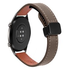 Cinturino in microfibra in pelle con fibbia magnetica sottile da 22 mm per Huawei Watch GT (caramello macchiato)