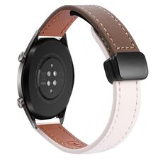 Cinturino in microfibra in pelle con fibbia magnetica sottile da 22 mm per Huawei Watch GT (albicocca)