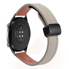 Cinturino in microfibra in pelle con fibbia magnetica sottile da 22 mm per Huawei Watch GT (albicocca + caramello macchiato)