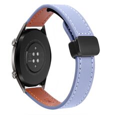 Cinturino in microfibra in pelle con fibbia magnetica sottile da 22 mm per Huawei Watch GT (albicocca + verde avocado)