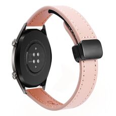 Cinturino in microfibra in pelle con fibbia magnetica sottile da 22 mm per Huawei Watch GT (nero-albicocca)