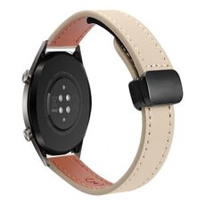 Cinturino in microfibra in pelle con fibbia magnetica sottile da 22 mm per Huawei Watch GT (albicocca crema)