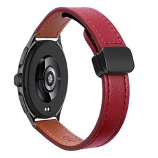 Per Xiaomi Watch 2 22mm Slim Magnetic Buckle Microfiber Leather Watch Band (Rosso Vino)