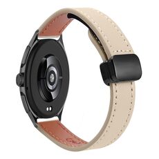 Per Xiaomi Watch 2 22mm Slim Magnetic Buckle Microfiber Leather Watch Band (crema albicocca)