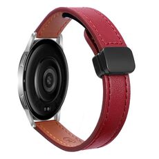 Per Xiaomi Watch S3 22mm Slim Magnetic Buckle Microfiber Leather Watch Band (Rosso Vino)