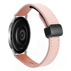 Per Xiaomi Watch S3 22mm Slim Magnetic Buckle Microfiber Leather Watch Band (Nero+Albicocca)