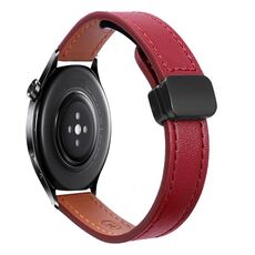 Per Xiaomi Watch S1 Active 22mm Slim Magnetic Buckle Microfiber Leather Watch Band (Rosso Vino)