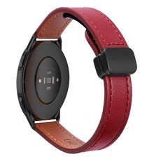 Per Xiaomi Watch Color 2 22mm Slim Magnetic Buckle Microfiber Leather Watch Band (Rosso Vino)