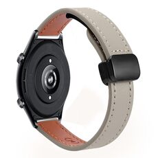 Per Honor Watch GS 4 22mm Slim Magnetic Buckle Microfibra Cinturino in Pelle per Orologio (Albicocca+Caramello Macchiato)