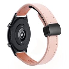 Per Honor Watch GS 4 22mm Slim Magnetic Buckle Microfibra Cinturino in Pelle (Nero+Albicocca)