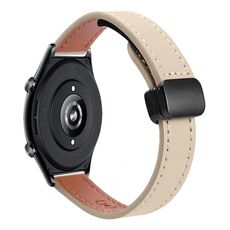 Per Honor Watch GS 4 22mm Slim Magnetic Buckle Microfiber Leather Watch Band (crema albicocca)