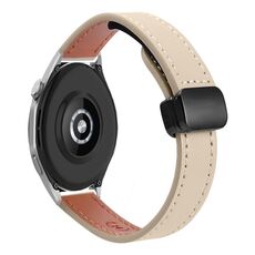 Per Honor Watch 4 Pro 22mm Slim Magnetic Buckle Microfiber Leather Watch Band (crema albicocca)