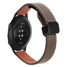 Per Honor Watch Dream 22mm Slim Magnetic Buckle Microfibra Cinturino in Pelle per Orologio (Caramello Macchiato)