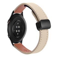 Per Honor Watch Dream 22mm Slim Magnetic Buckle Microfibra Cinturino in Pelle per Orologio (Crema Albicocca)
