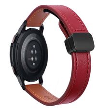 Per Honor Watch GS Pro 22 mm cinturino sottile in pelle microfibra con fibbia magnetica (vino rosso)