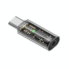 Adattatore di conversione da spina per cuffie da tipo C a 3,5 mm per decodifica audio DAC per iPhone 15 (grigio)