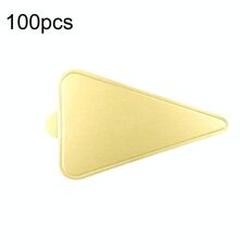 100 pezzi/set 118x78mm triangolo dorato piatti di carta dessert base mousse mat torta cartone pasticcini vassoio espositivo