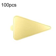 100 pezzi/set 115x64mm triangolo dorato piatti di carta dessert base mousse mat torta cartone pasticcini vassoio espositivo