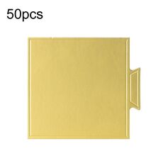 50 pezzi/set 100mm quadrati piatti di carta dorati base per dessert mousse mat torta cartone pasticcini vassoio espositivo