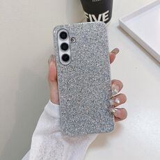 Per Samsung Galaxy S24 FE 5G Custodia per telefono in TPU antiurto con polvere glitterata (argento)
