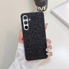 Per Samsung Galaxy S24 FE 5G Custodia per telefono in TPU antiurto con polvere glitterata (nero)