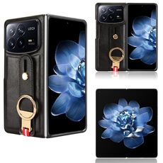 Per la custodia del telefono posteriore in pelle con cinturino Xiaomi Mix Fold 4 (nera)