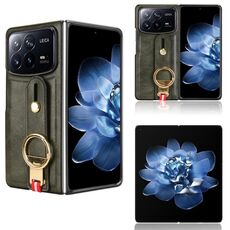 Per Xiaomi Mix Fold 4 Custodia in pelle con cinturino posteriore per telefono (verde)