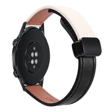 Per Honor Magic Watch 2 46mm 22mm Slim Magnetic Buckle Microfibra Cinturino in Pelle per Orologio (Marrone Moca)