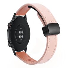 Per Honor Magic Watch 22mm Slim Magnetic Buckle Microfibra Cinturino in Pelle (Nero+Albicocca)