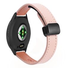 Per Garmin Venu 3 22mm Slim Magnetic Buckle Microfiber Leather Watch Band (Sakura Pink)