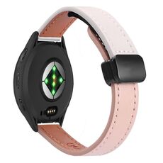 Per Garmin Venu 3 22mm Slim Magnetic Buckle Microfiber Leather Watch Band (Rosa+Albicocca)