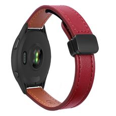 Per Garmin Forerunner 265 22mm Slim Magnetic Buckle Microfiber Leather Watch Band (Rosso Vino)