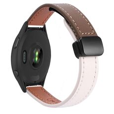 Per Garmin Forerunner 265 22mm Slim Magnetic Buckle Microfiber Leather Watch Band (Albicocca+Caramello Macchiato)