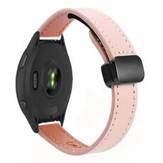 Per Garmin Forerunner 265 22mm Slim Magnetic Buckle Microfiber Leather Watch Band (Sakura Rosa)