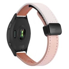 Per Garmin Forerunner 265 22mm Slim Magnetic Buckle Microfiber Leather Watch Band (Rosa+Albicocca)
