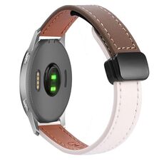 Per Garmin Forerunner 255 22mm Slim Magnetic Buckle Microfiber Leather Watch Band (Albicocca+Caramello Macchiato)