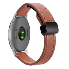 Per Garmin Forerunner 255 22mm Slim Magnetic Buckle Microfiber Leather Watch Band (marrone moka)