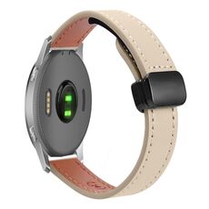 Per Garmin Forerunner 255 22mm Slim Magnetic Buckle Microfiber Leather Watch Band (crema albicocca)