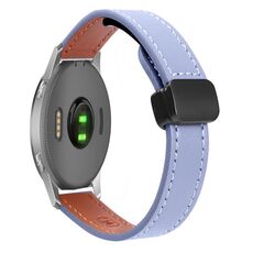 Per Garmin Forerunner 255 22mm Slim Magnetic Buckle Microfiber Leather Watch Band (Lavanda)
