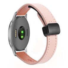 Per Garmin Forerunner 255 22mm Slim Magnetic Buckle Microfiber Leather Watch Band (Sakura Rosa)