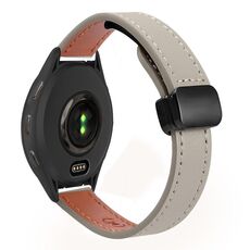 Per Garmin Venu 2 22mm Slim Magnetic Buckle Microfiber Leather Watch Band (Vitello Elephant Grey)