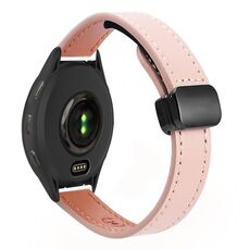 Per Garmin Venu 2 22mm Slim Magnetic Buckle Microfiber Leather Watch Band (Sakura Pink)