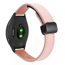 Per Garmin Vivoactive 4 22mm Slim Magnetic Buckle Microfiber Leather Watch Band (Sakura Rosa)